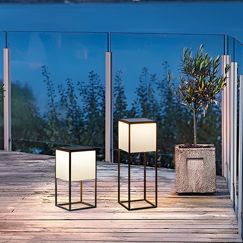 Square Solar Post Light with Acrylic Shade & Stainless Steel Frame