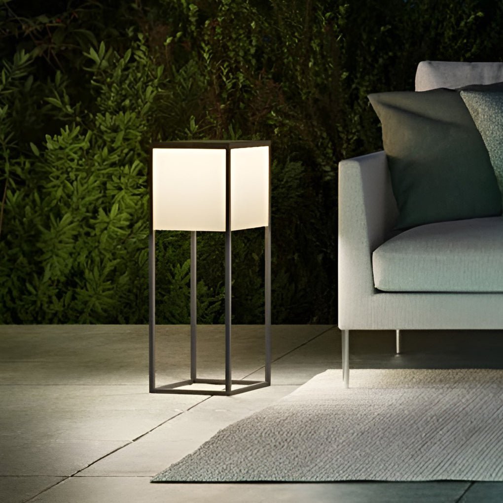 Square Solar Post Light with Acrylic Shade & Stainless Steel Frame
