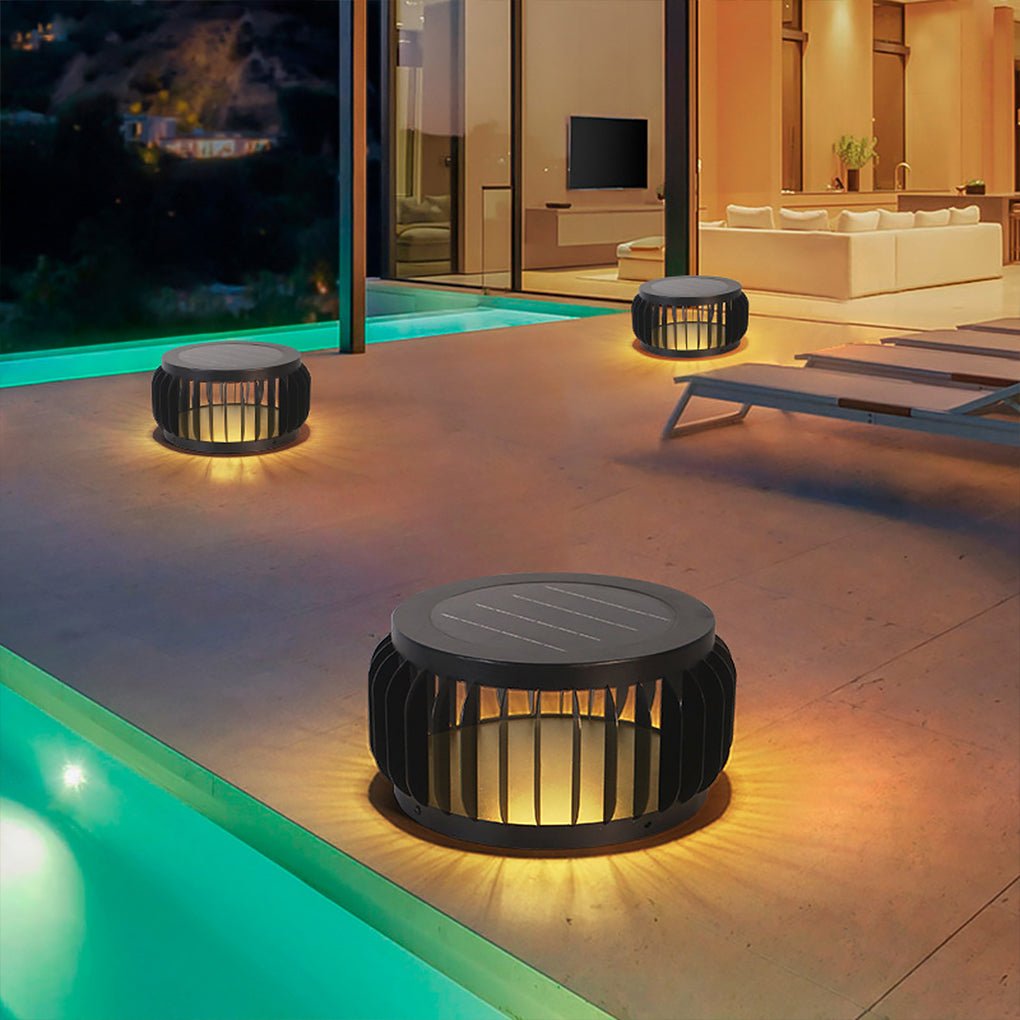 Solar LED Garden Post Light with Three-Color Dimming