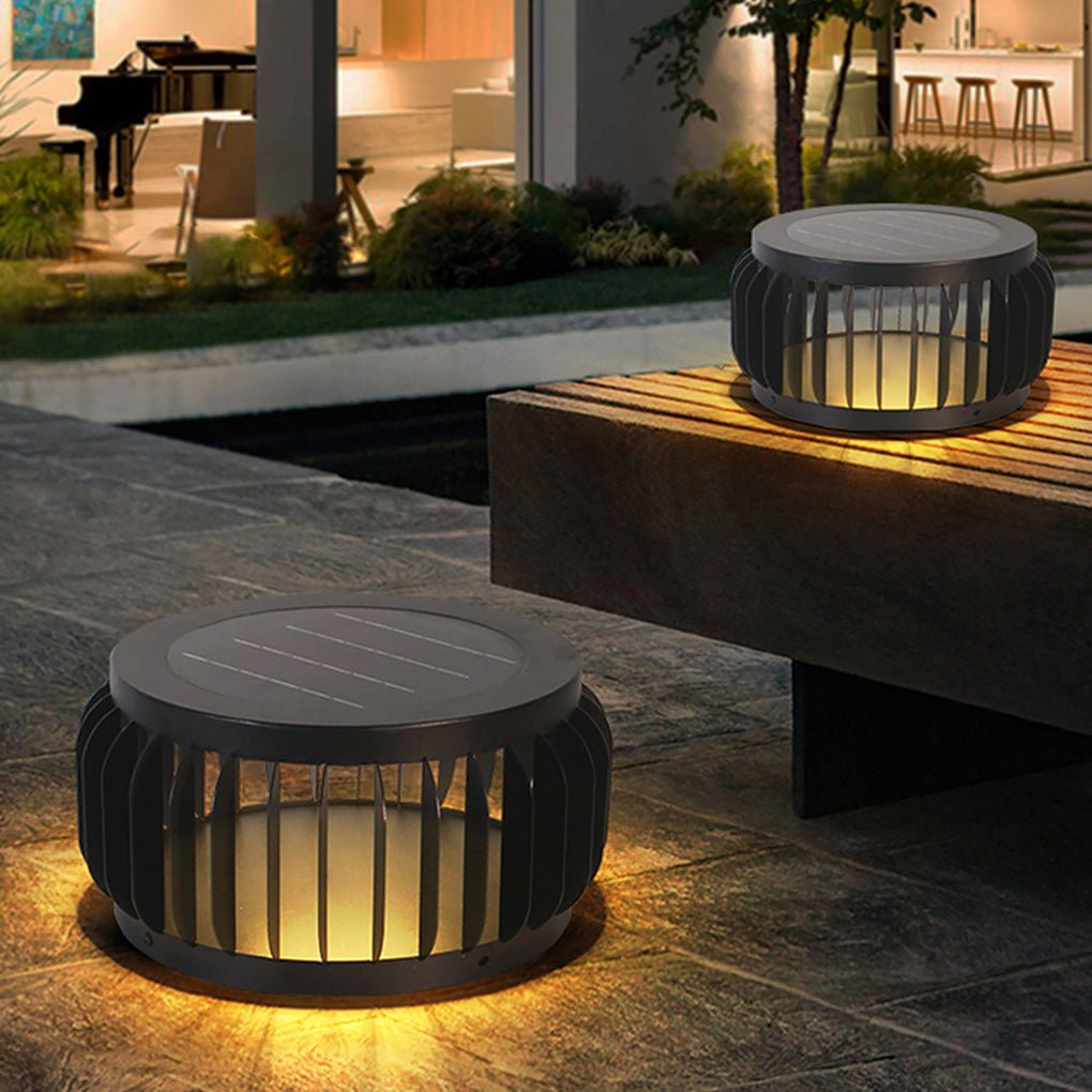 Solar LED Garden Post Light with Three-Color Dimming
