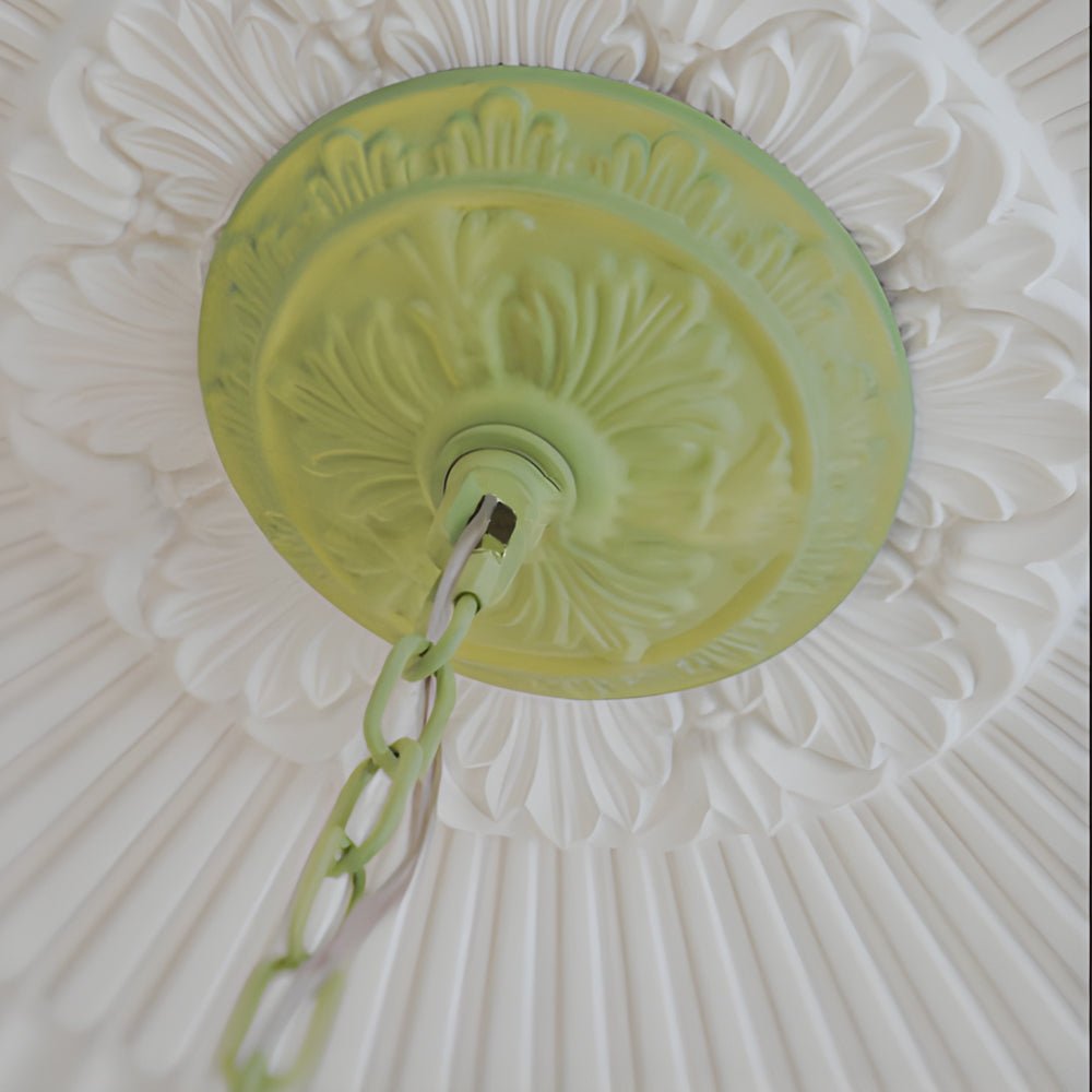 Pastoral Green Flower Chandelier - Glass & Iron - 3/6/8 Light