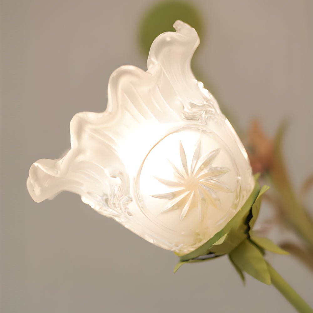 Pastoral Green Flower Chandelier - Glass & Iron - 3/6/8 Light