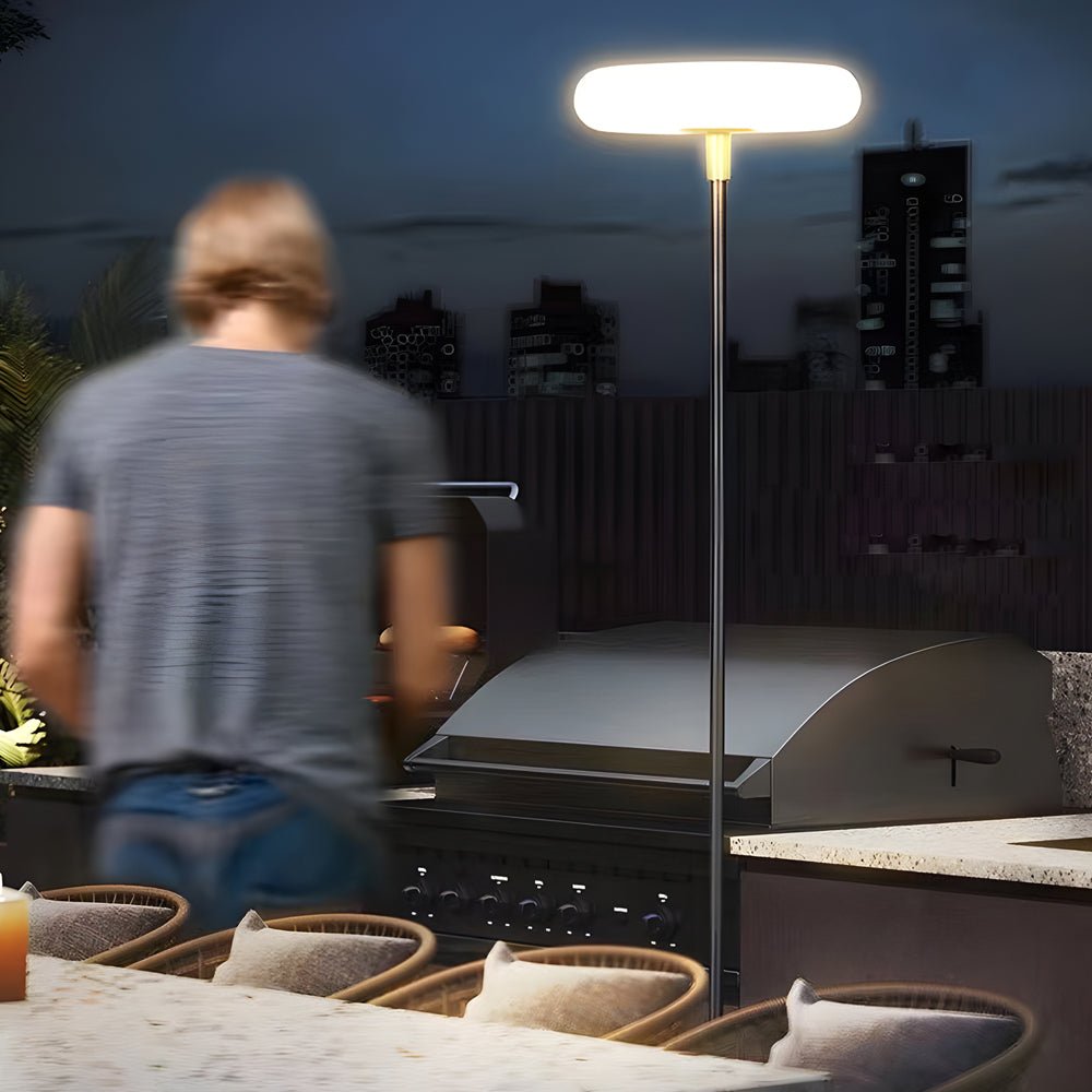 Modern LED Outdoor Floor Lamp with Solar & USB Charging
