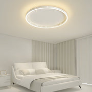Modern Round Dimmable LED Flush Mount Ceiling Light with Hollow Edge