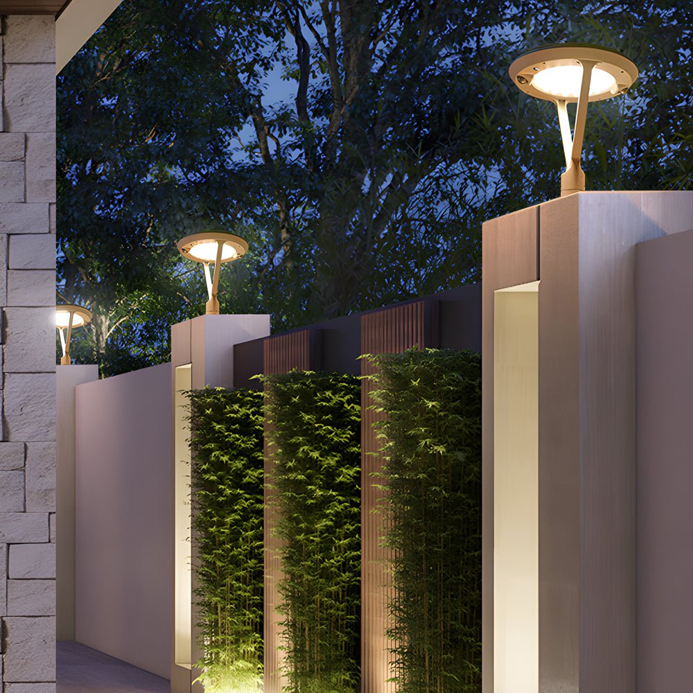 Modern Solar Post Light with Dual Motion Sensor - Outdoor Pillar Lamp