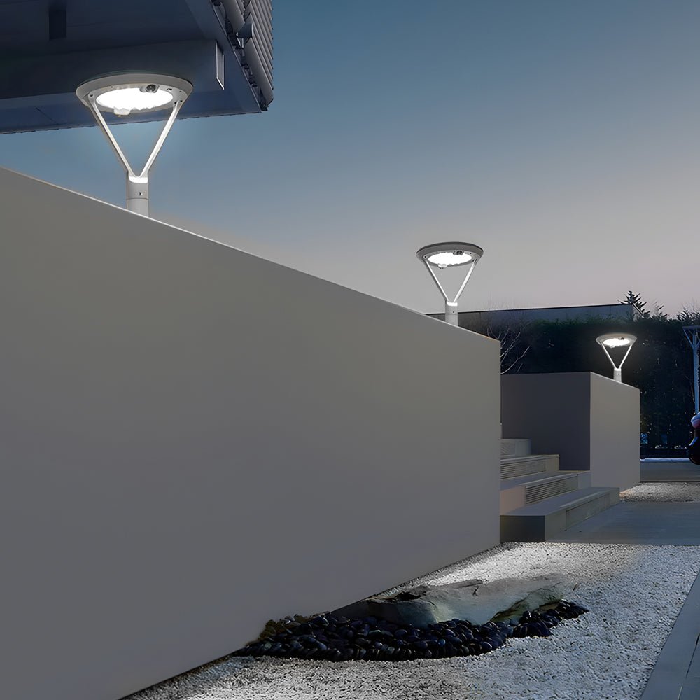 Modern Solar Post Light with Dual Motion Sensor - Outdoor Pillar Lamp