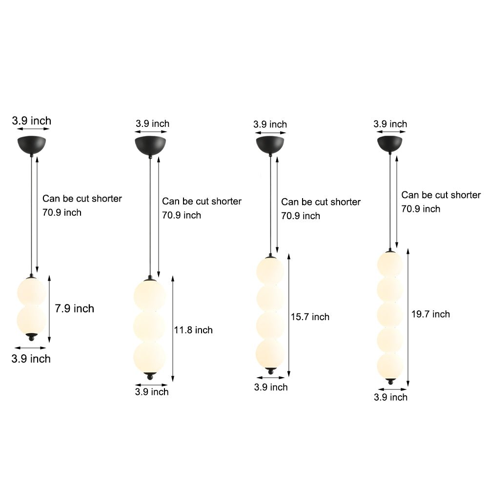 Modern Vertical Ball Pendant Light - Dimmable LED Chandelier