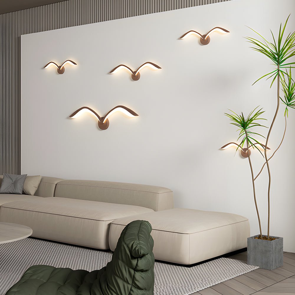 Modern Seagull LED Wall Sconce - Acrylic Wing Design