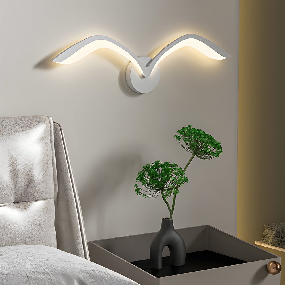 Modern Seagull LED Wall Sconce - Acrylic Wing Design