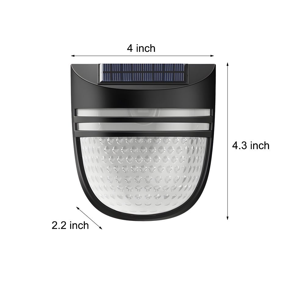Modern Solar-Powered Outdoor Wall Lights, Black, 4-Pack
