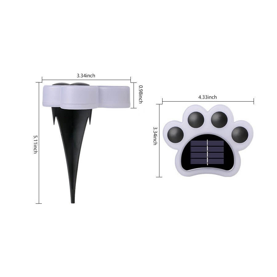 Solar LED Animal Paw Step Lights - Outdoor Garden Pathway Lighting