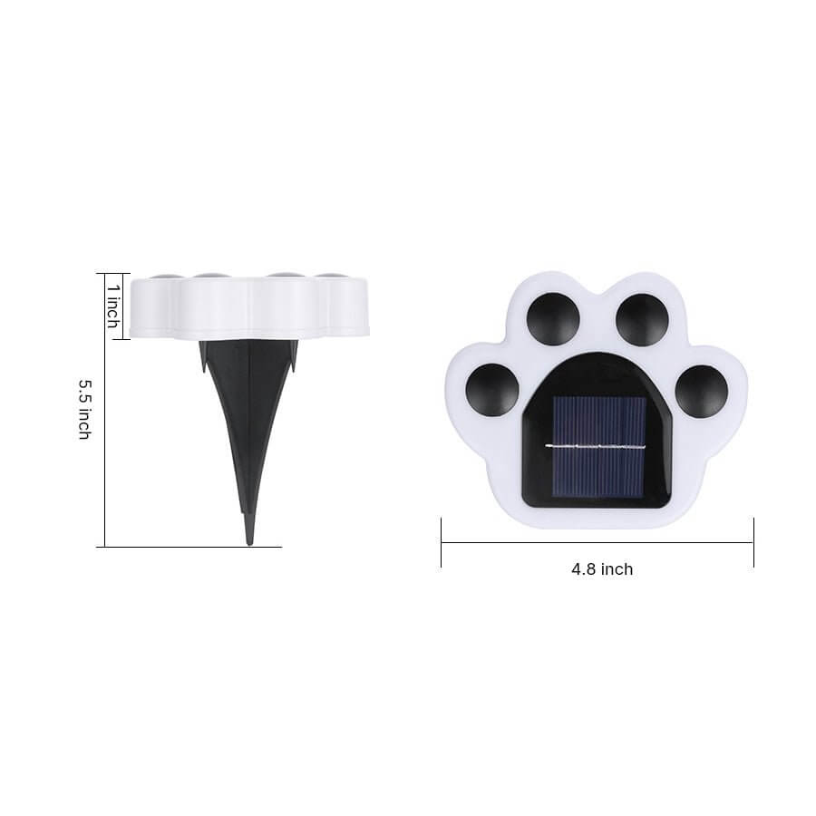 Solar LED Animal Paw Step Lights - Outdoor Garden Pathway Lighting