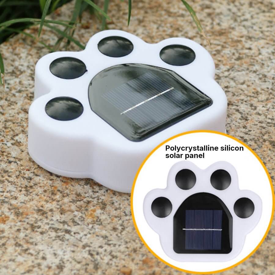 Solar LED Animal Paw Step Lights - Outdoor Garden Pathway Lighting