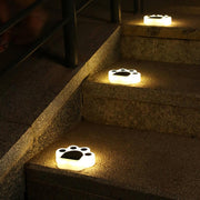 Solar LED Animal Paw Step Lights - Outdoor Garden Pathway Lighting