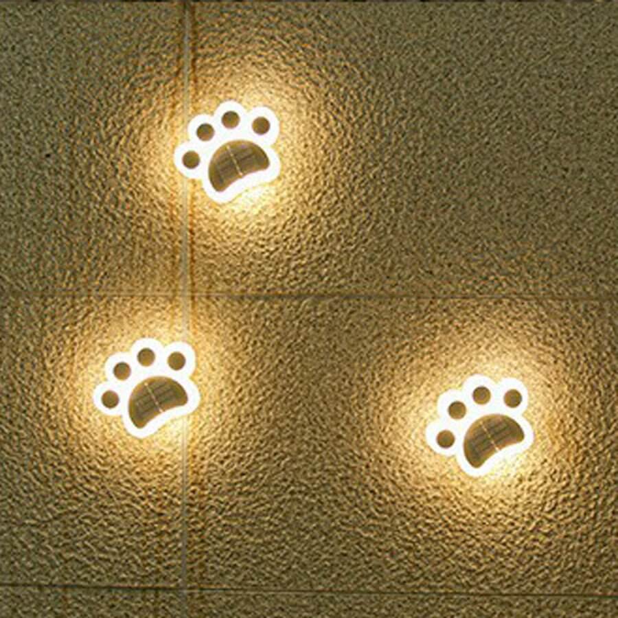 Solar LED Animal Paw Step Lights - Outdoor Garden Pathway Lighting