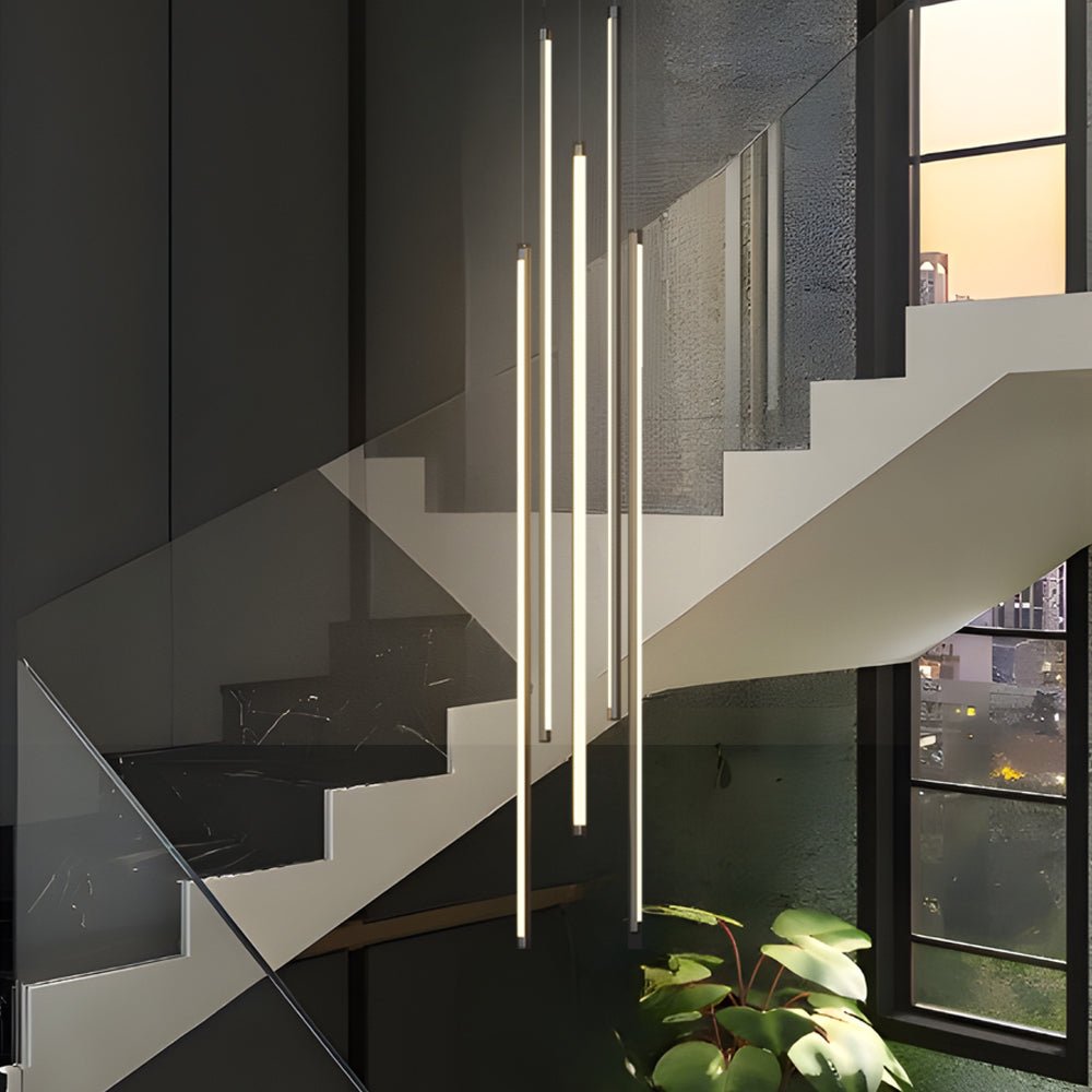 Modern Spiral Aluminum Chandelier with LED for Staircases