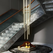 Modern Spiral Aluminum Chandelier with LED for Staircases