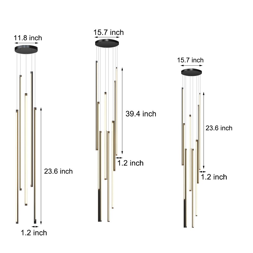 Modern Spiral Aluminum Chandelier with LED for Staircases