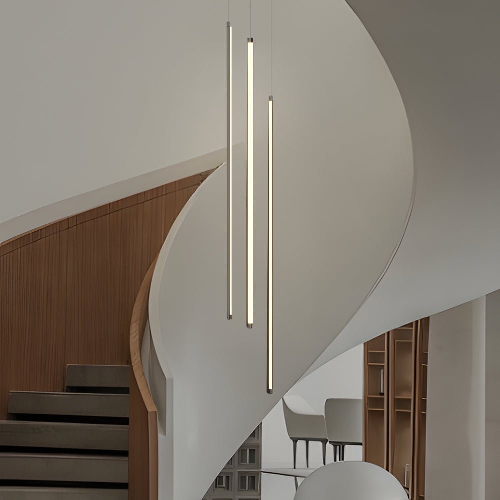 Modern Spiral Aluminum Chandelier with LED for Staircases