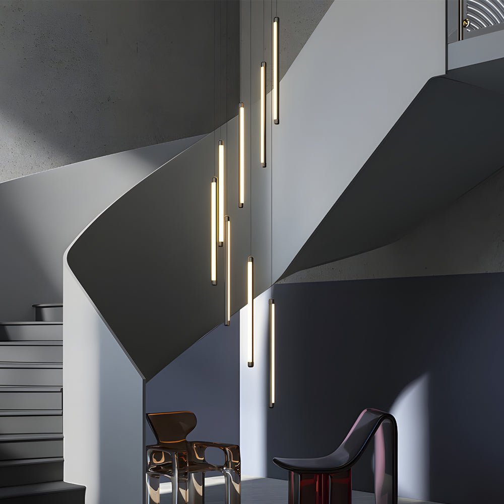 Modern Spiral Aluminum Chandelier with LED for Staircases