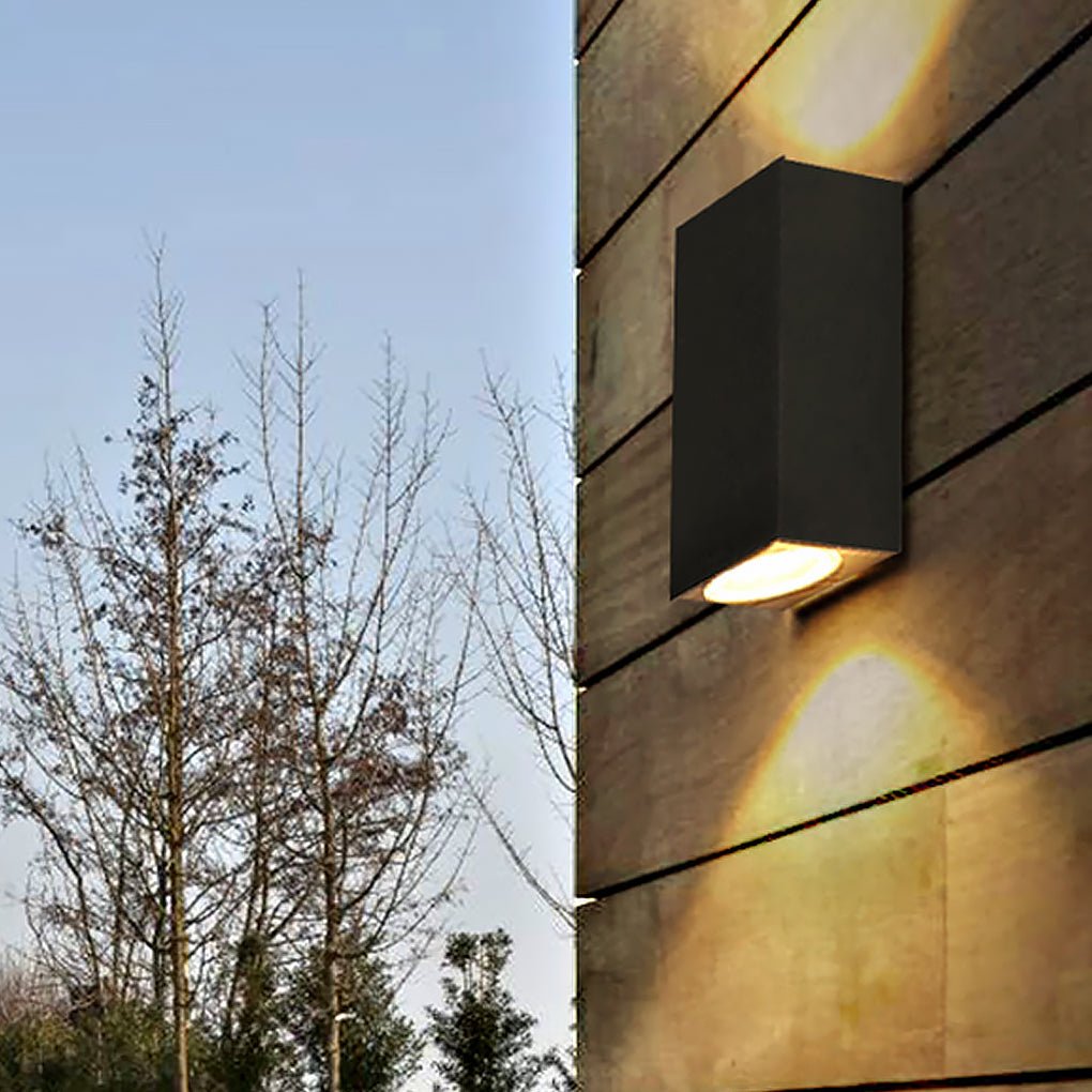 Modern Square Outdoor Waterproof Wall Light - Aluminum & Glass