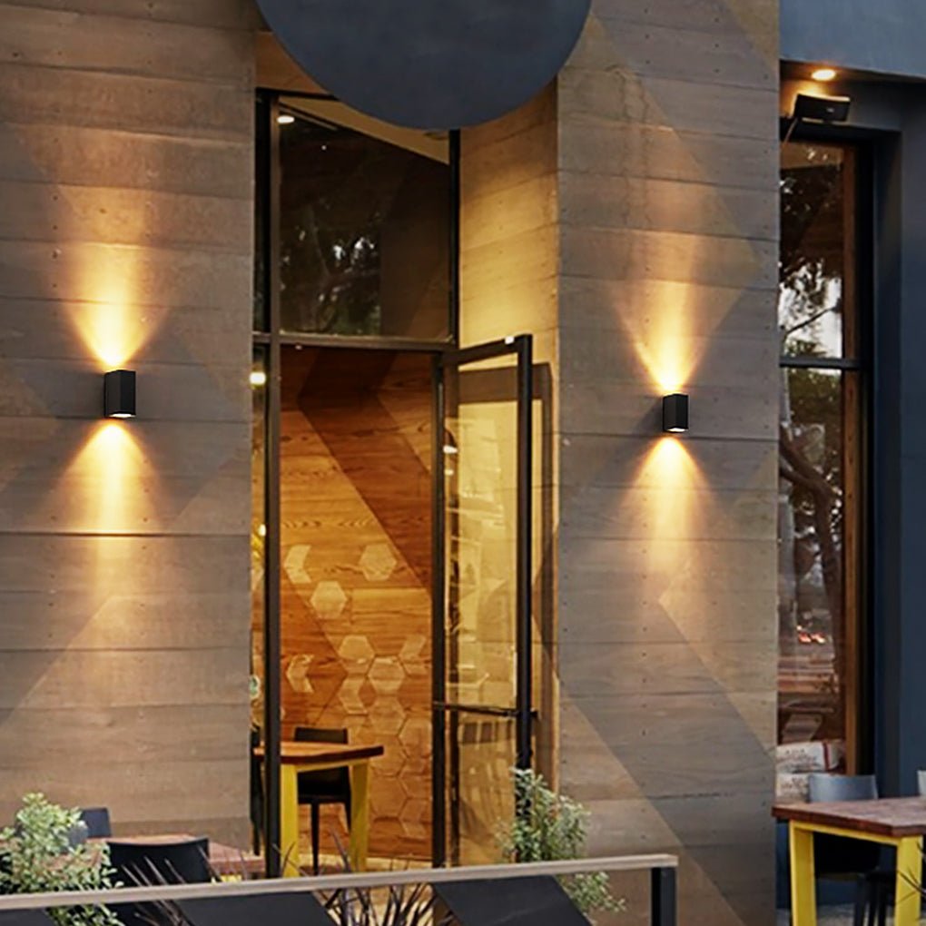 Modern Square Outdoor Waterproof Wall Light - Aluminum & Glass