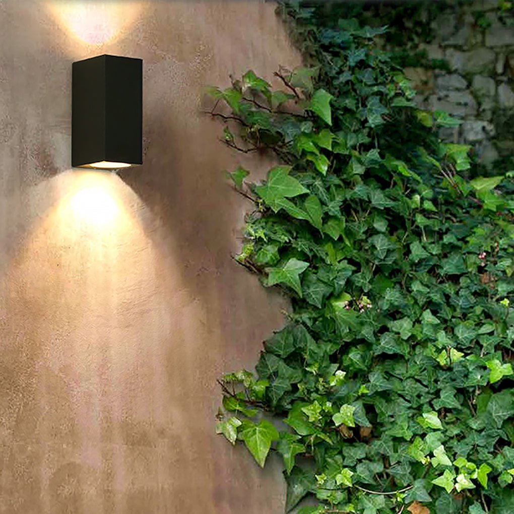 Modern Square Outdoor Waterproof Wall Light - Aluminum & Glass