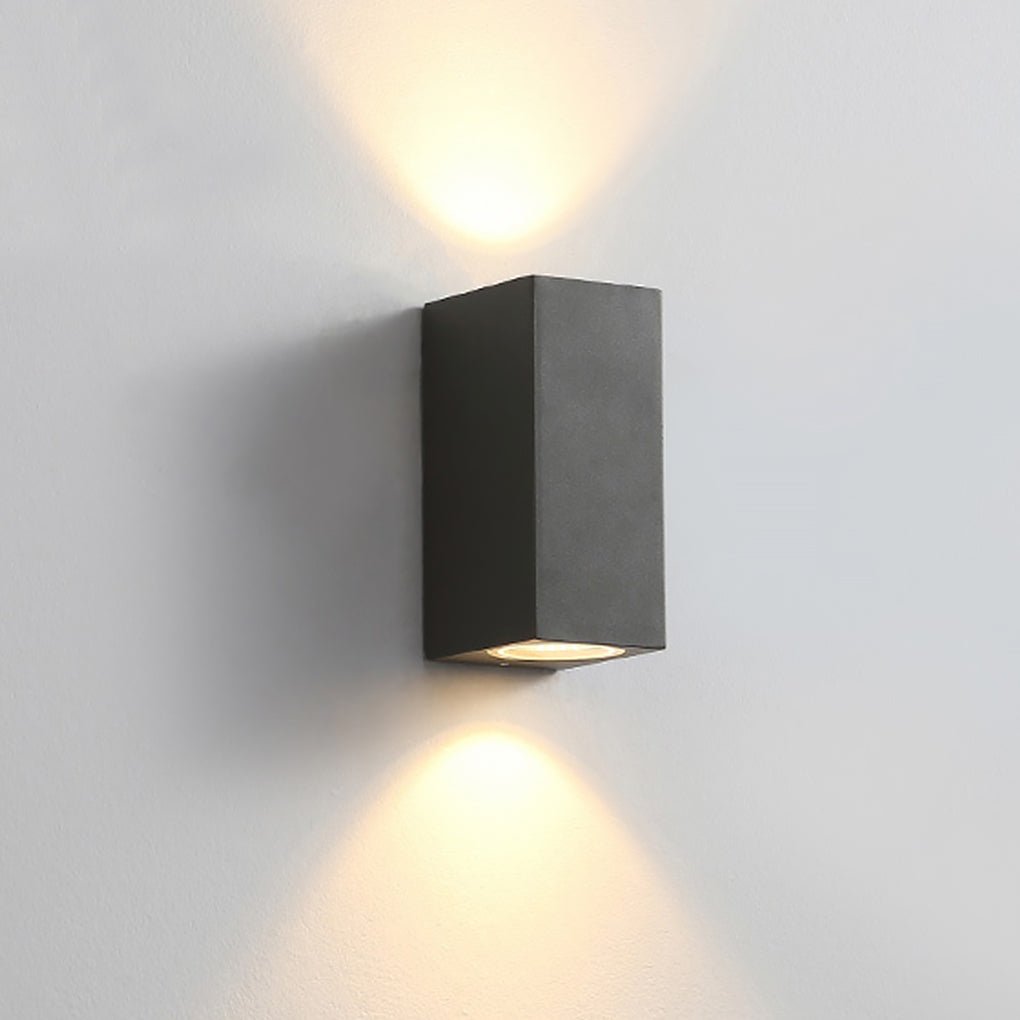 Modern Square Outdoor Waterproof Wall Light - Aluminum & Glass
