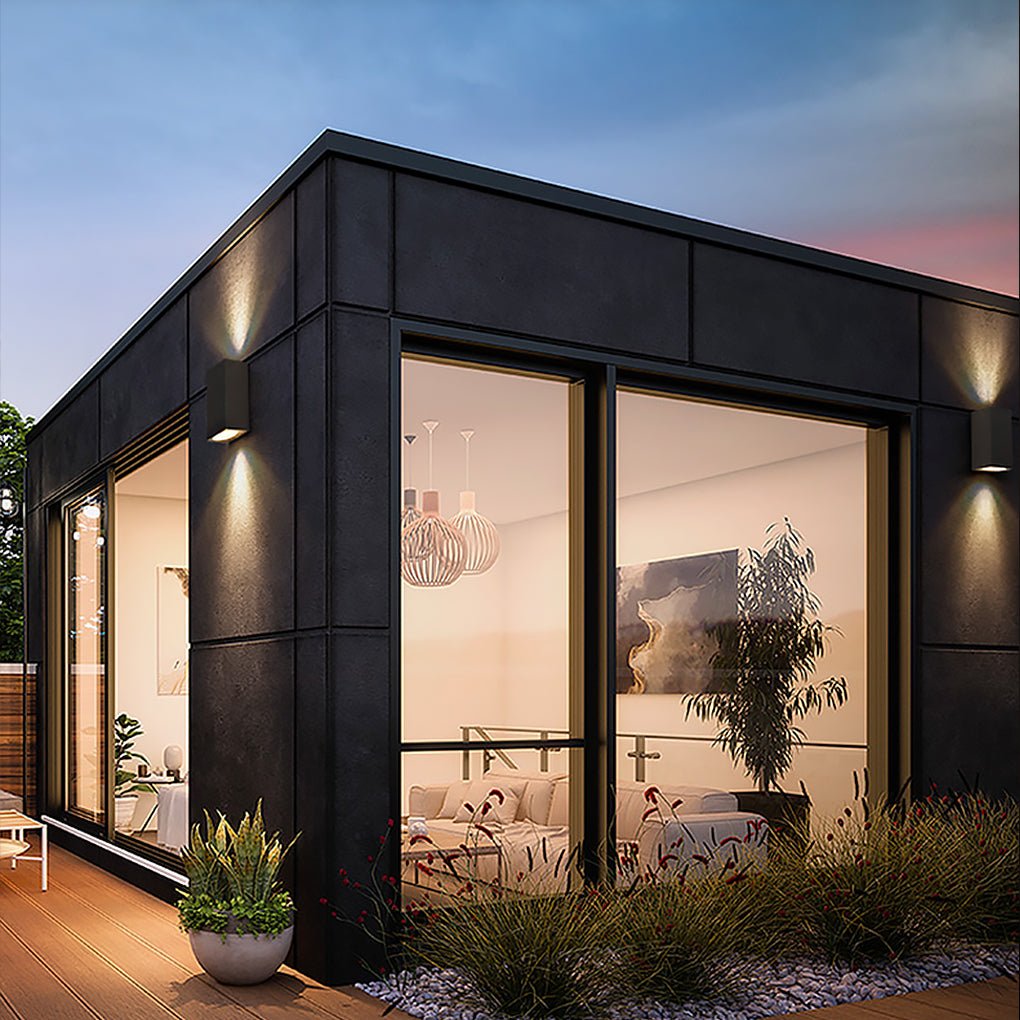 Modern Square Outdoor Waterproof Wall Light - Aluminum & Glass