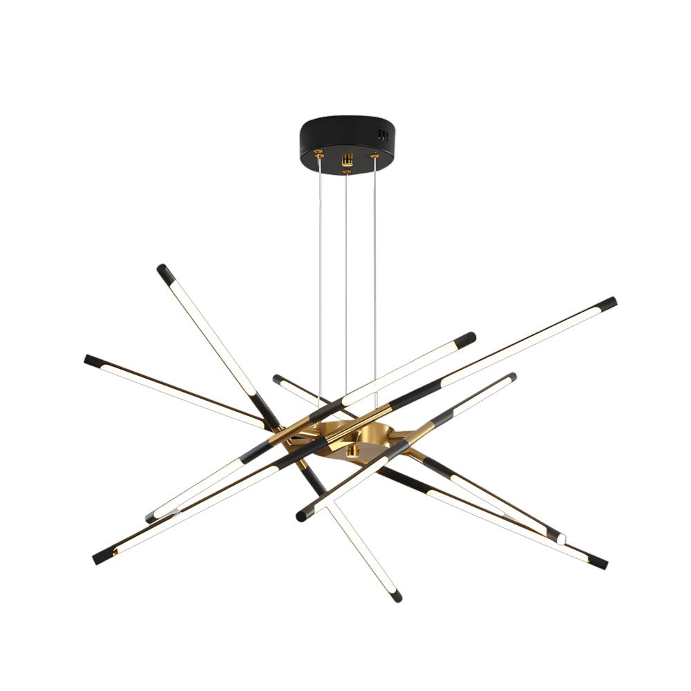 Modern Dimmable Linear Sputnik Chandelier - Gold/Black Gold