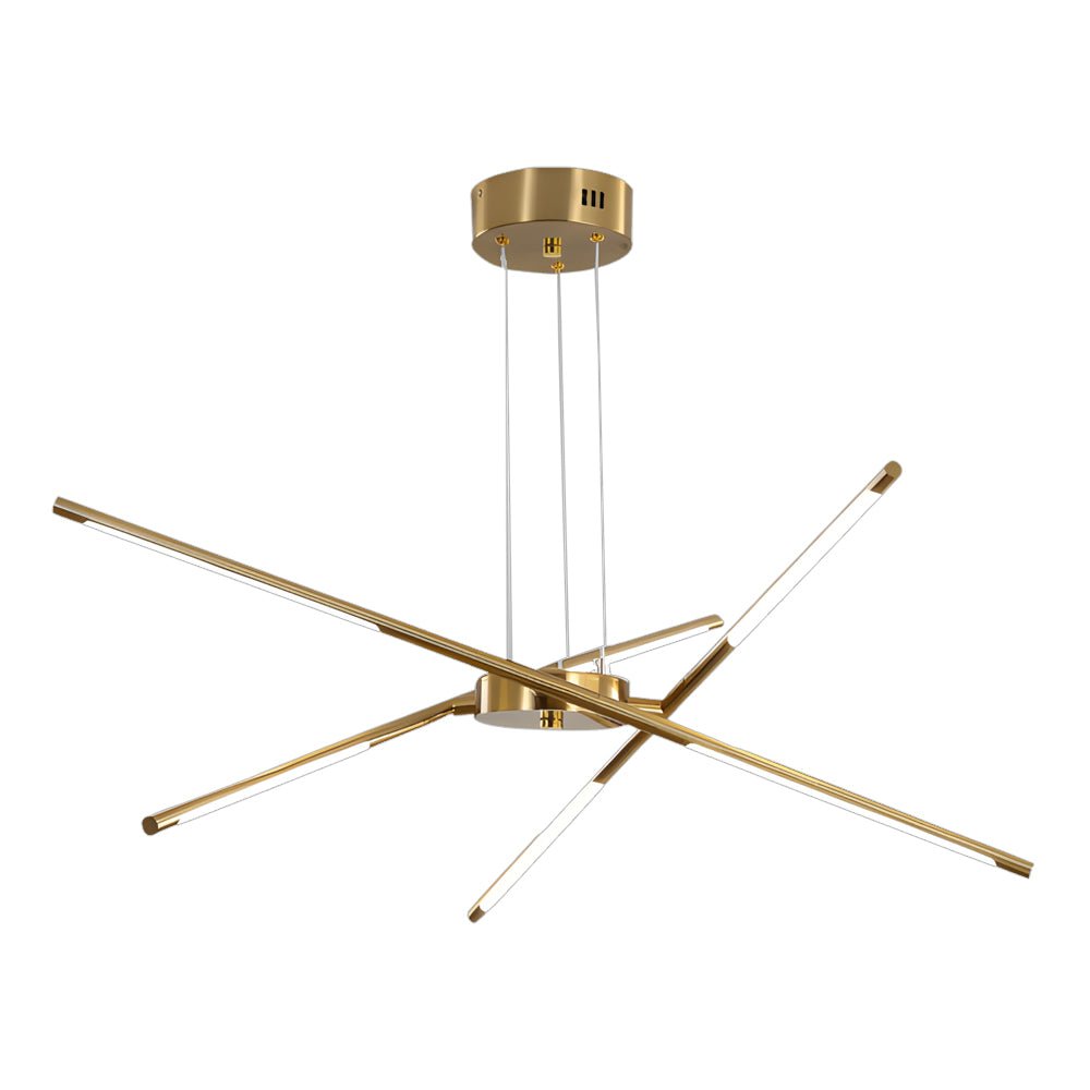 Modern Dimmable Linear Sputnik Chandelier - Gold/Black Gold