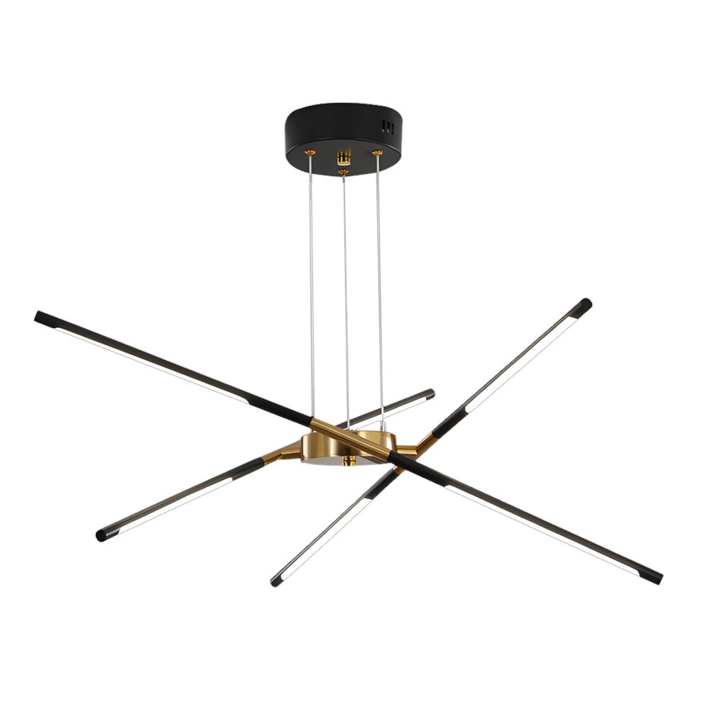 Modern Dimmable Linear Sputnik Chandelier - Gold/Black Gold
