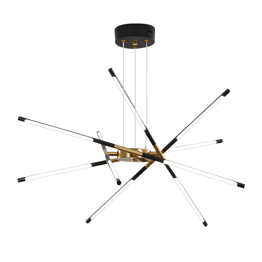 Modern Dimmable Linear Sputnik Chandelier - Gold/Black Gold