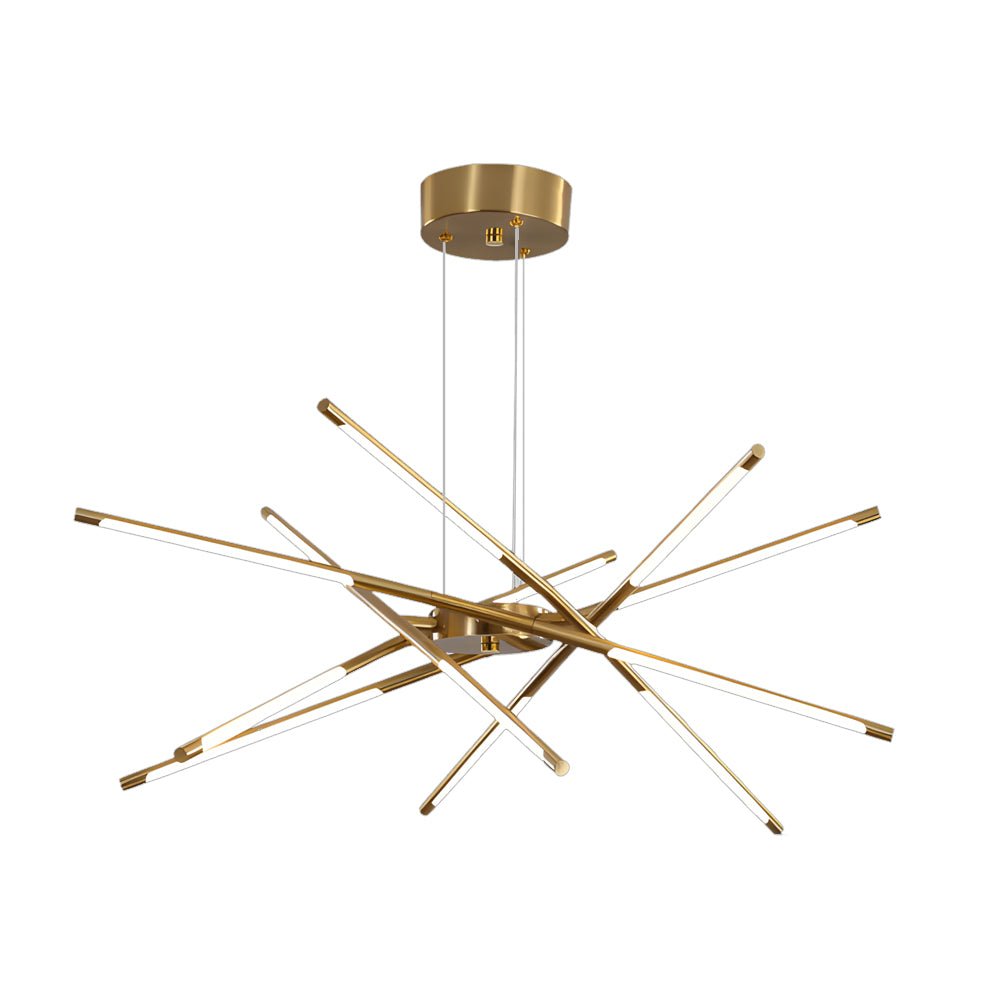 Modern Dimmable Linear Sputnik Chandelier - Gold/Black Gold