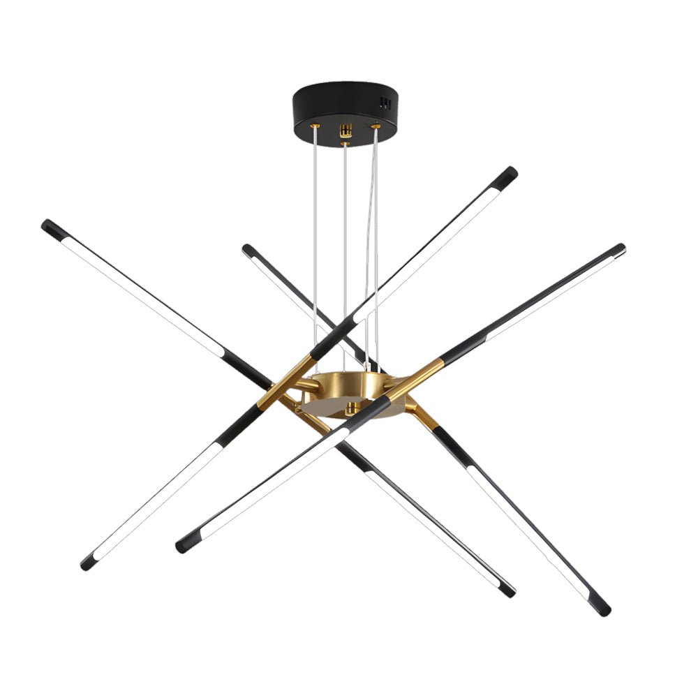 Modern Dimmable Linear Sputnik Chandelier - Gold/Black Gold