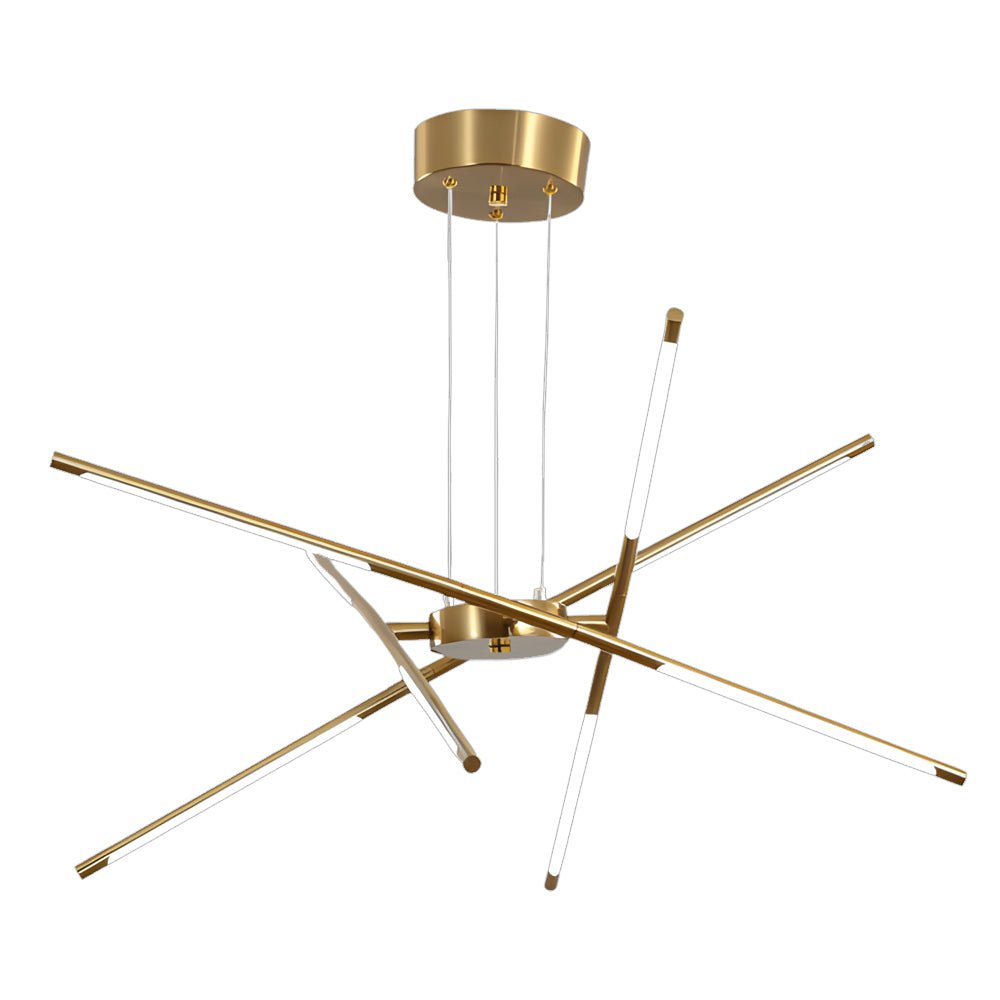 Modern Dimmable Linear Sputnik Chandelier - Gold/Black Gold