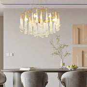 Modern Crystal Tree Branch Chandelier with Bubble Raindrops