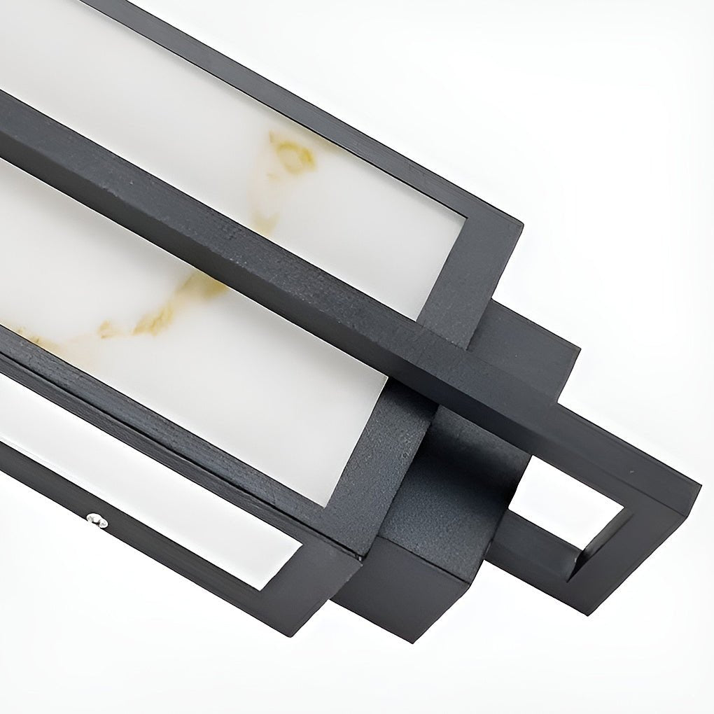 Modern LED Outdoor Wall Sconce – Stainless Steel & Marble Finish