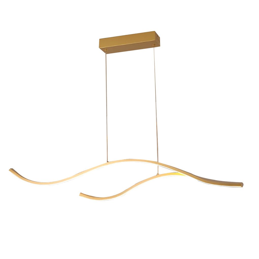 Modern Wave Linear LED Pendant Light Island Chandelier