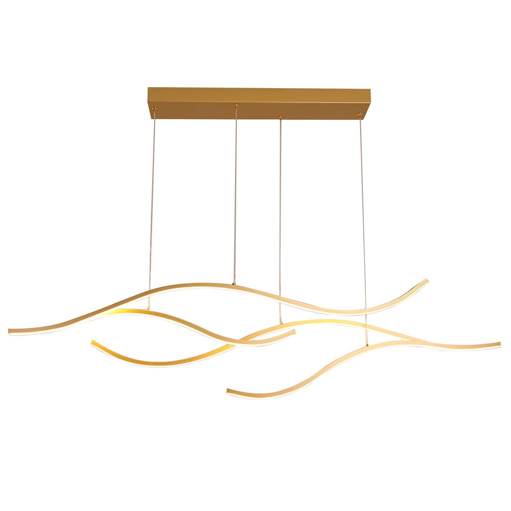 Modern Wave Linear LED Pendant Light Island Chandelier