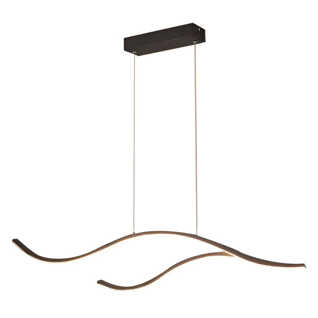 Modern Wave Linear LED Pendant Light Island Chandelier