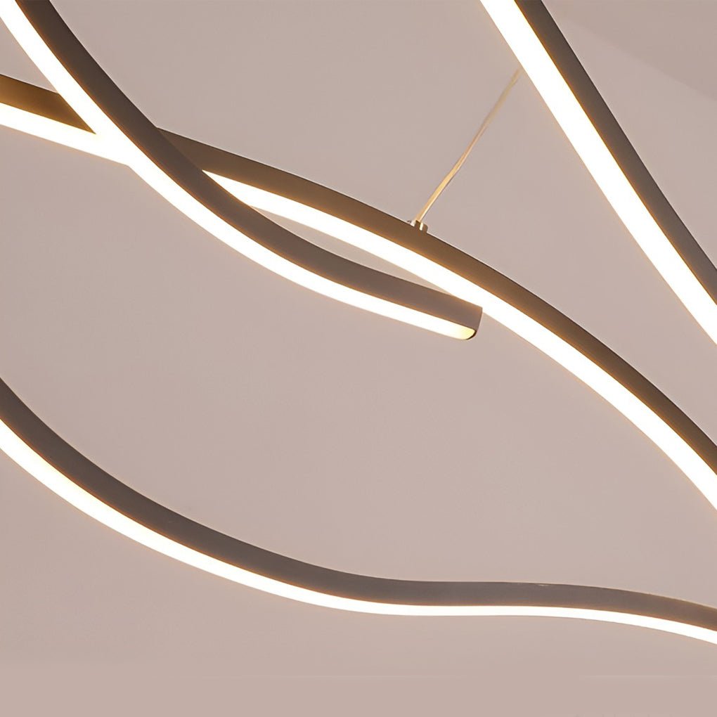 Modern Wave Linear LED Pendant Light Island Chandelier