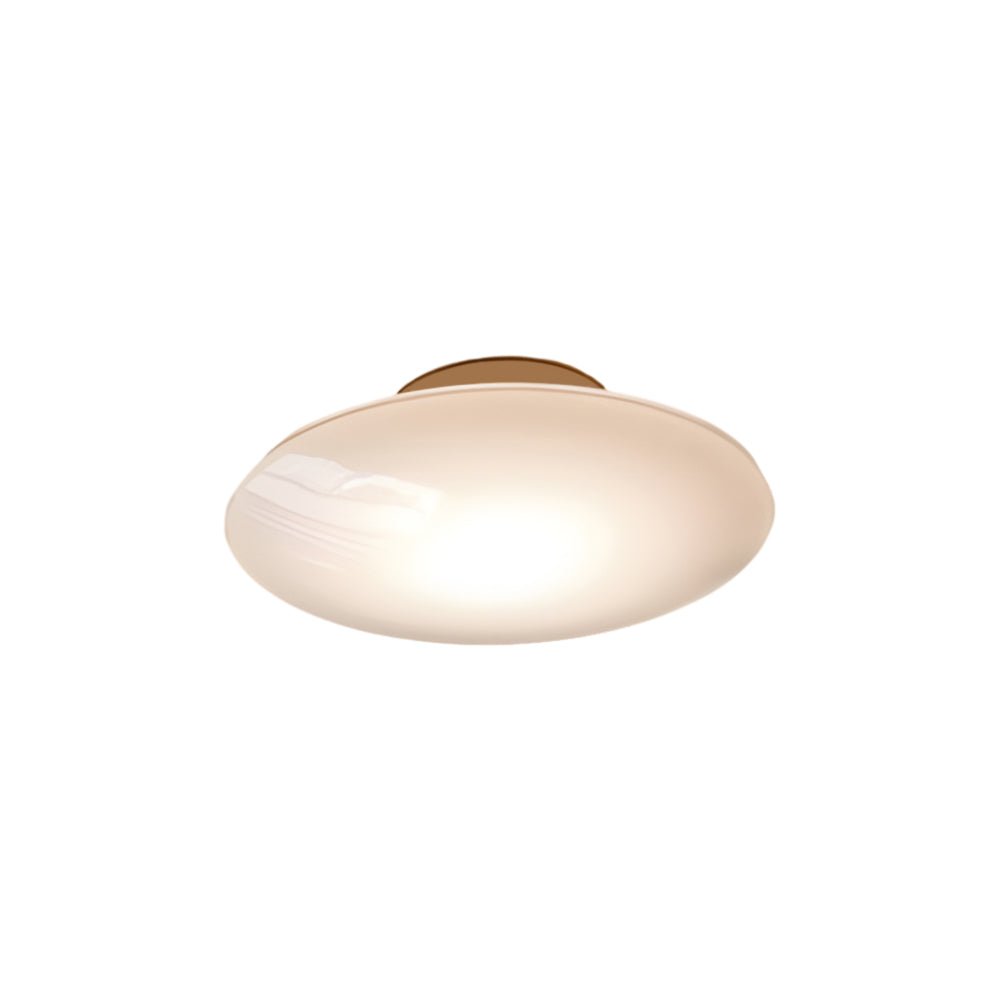 White Glass LED Flush Mount Ceiling Light - Modern Minimalist