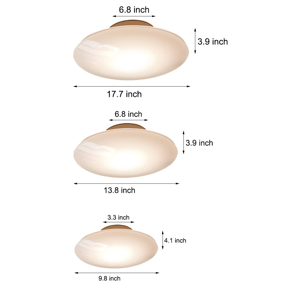 White Glass LED Flush Mount Ceiling Light - Modern Minimalist