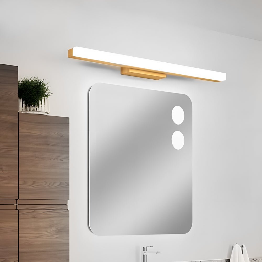 Modern Wooden LED Vanity Light Rectangular Bathroom Wall Mount