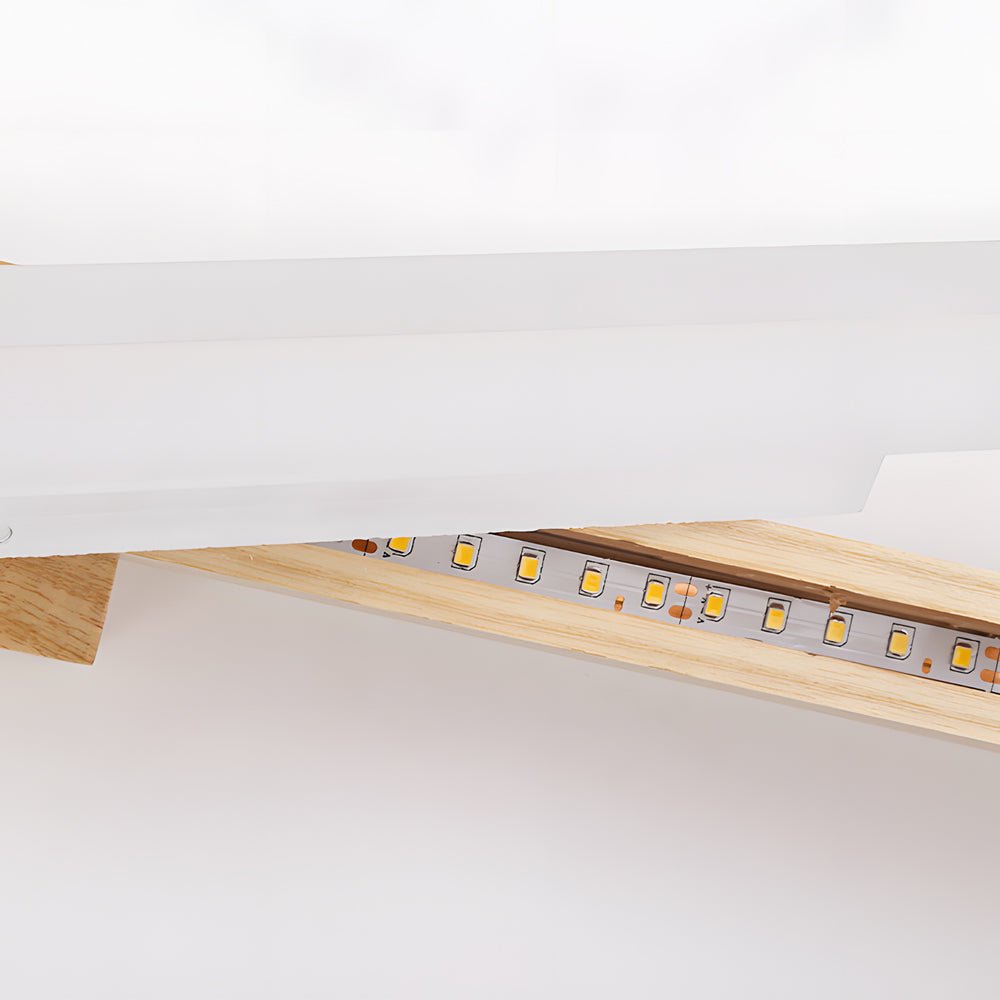 Modern Wooden LED Vanity Light Rectangular Bathroom Wall Mount
