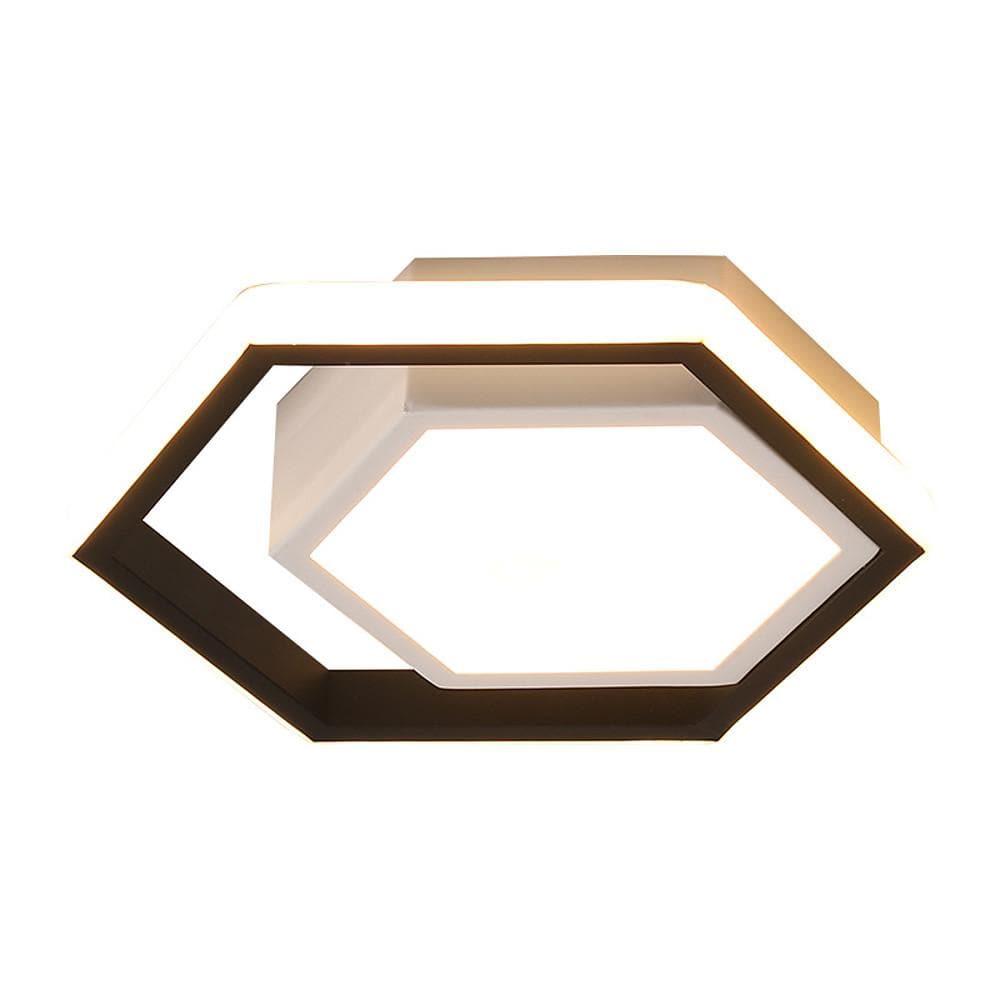 Hexagon LED Flush Mount Ceiling Light - Modern Geometric Design