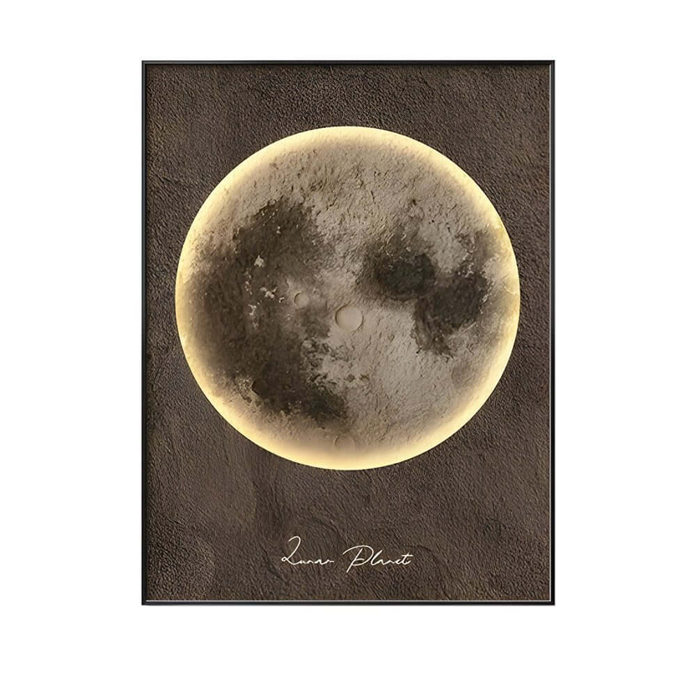 Modern Moon Landscape LED Wall Art with Electric Meter Box Cover