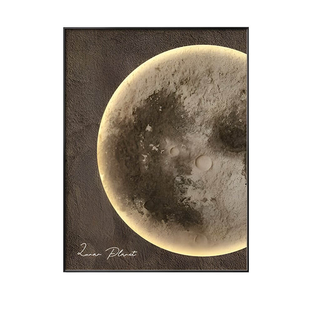 Modern Moon Landscape LED Wall Art with Electric Meter Box Cover
