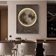 Modern Moon Landscape LED Wall Art with Electric Meter Box Cover